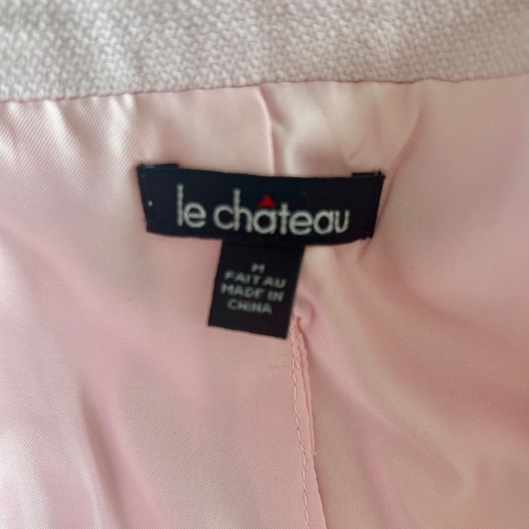 Soft Pink Blazer with Lace Trim and Velvet-Satin Tie - Picture 5 of 5